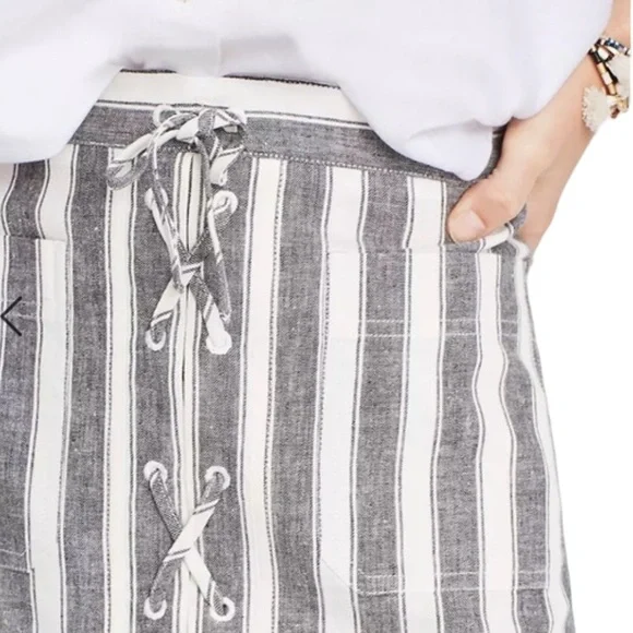 EUC Madewell Striped Lace-Up Mini Skirt (T) - Picture 4 of 13